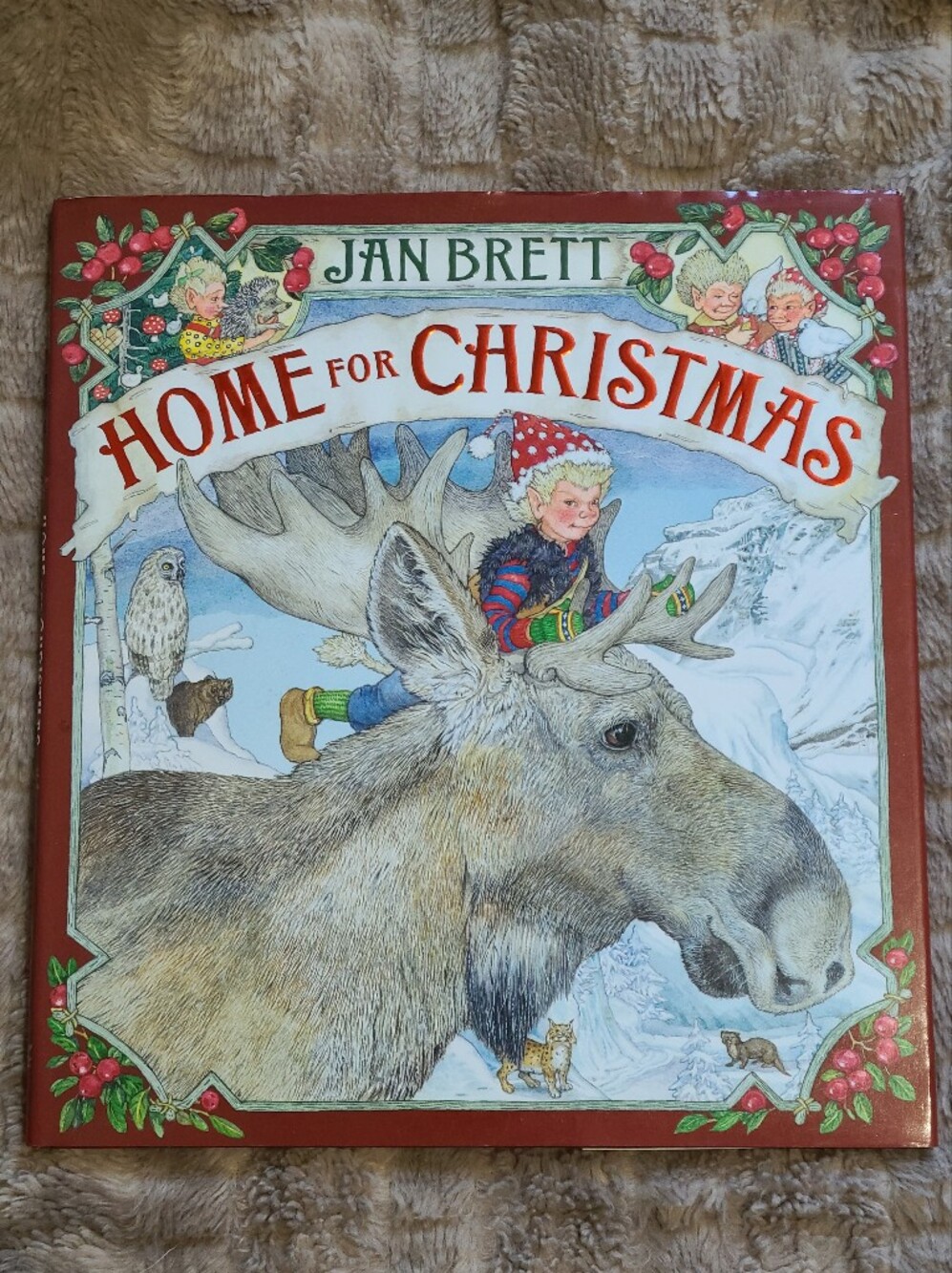 Jan Brett Home for Christmas Hardcover Children's Holiday Picture Book Classic